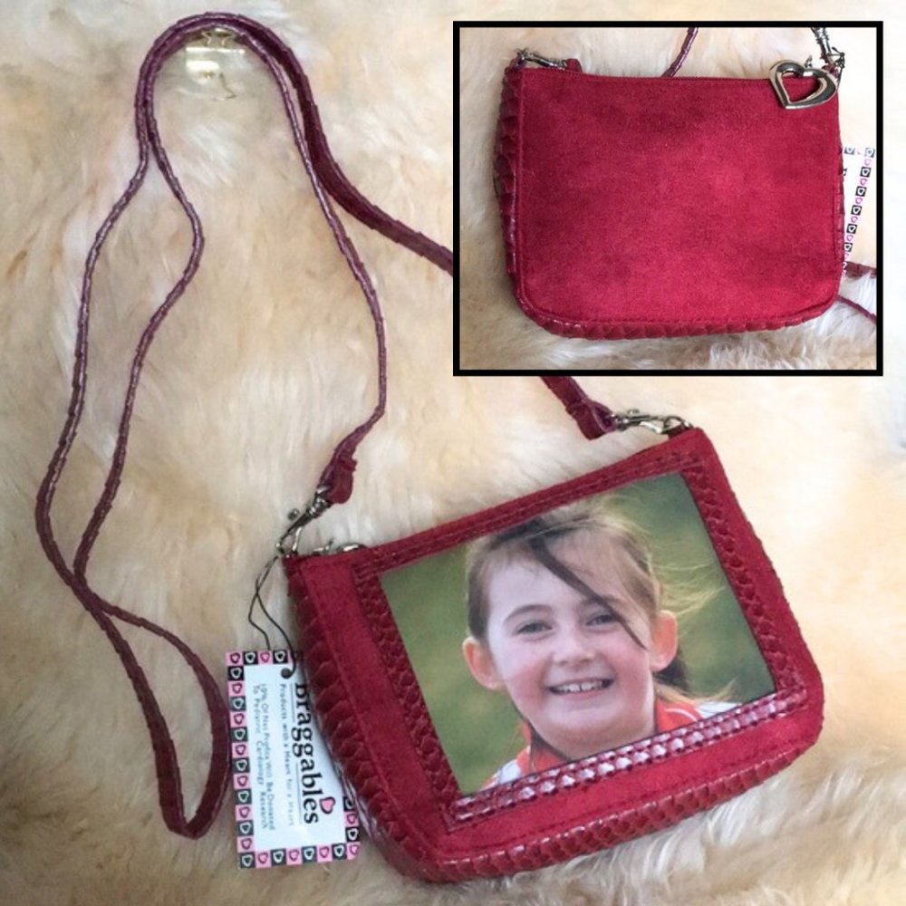 3 in 1 Crossbody Bag - Faux Suede/Faux snakeskin